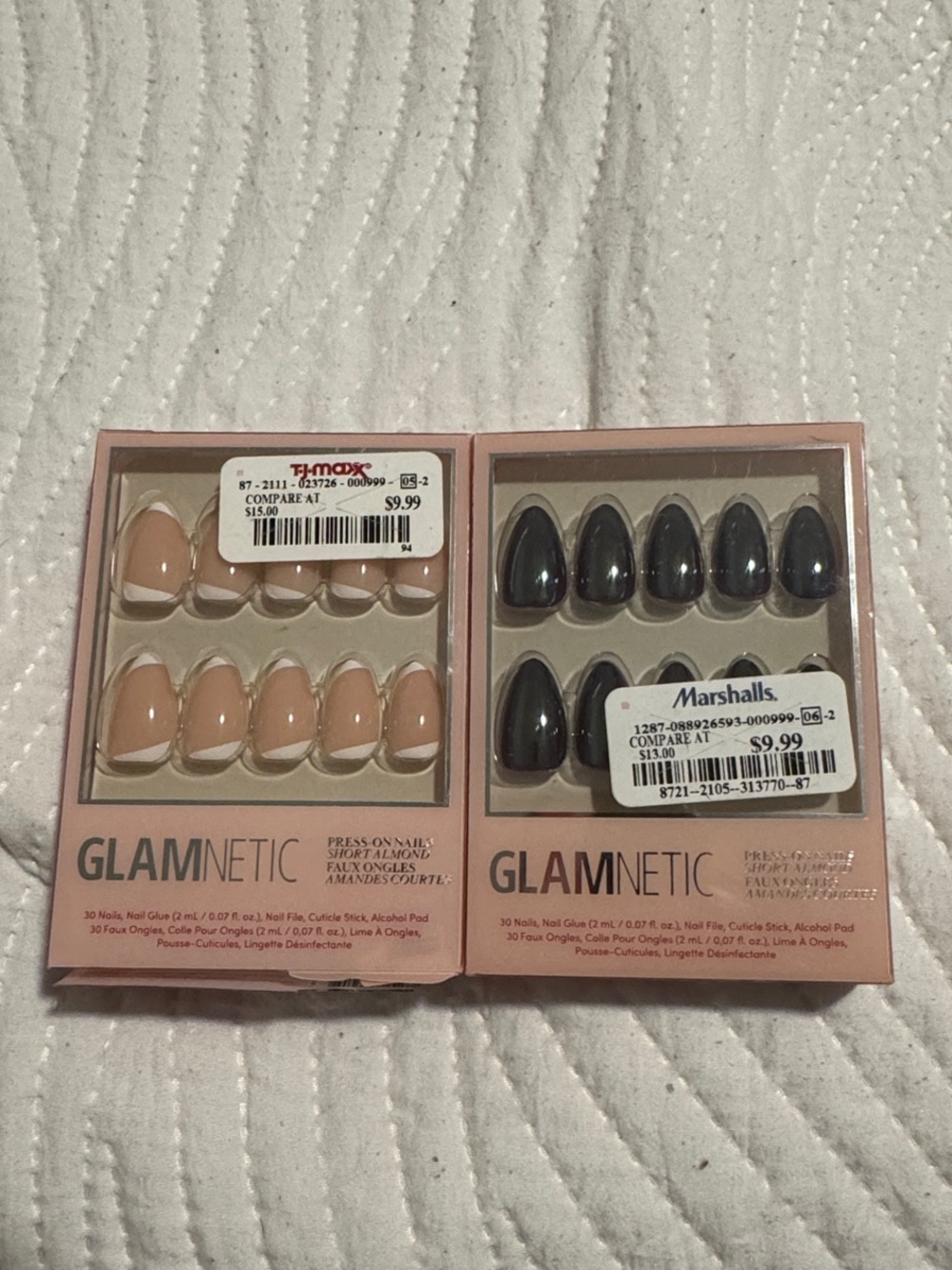 Glamnetic Nude and Black Press-On Nail Sets - 2 Pack